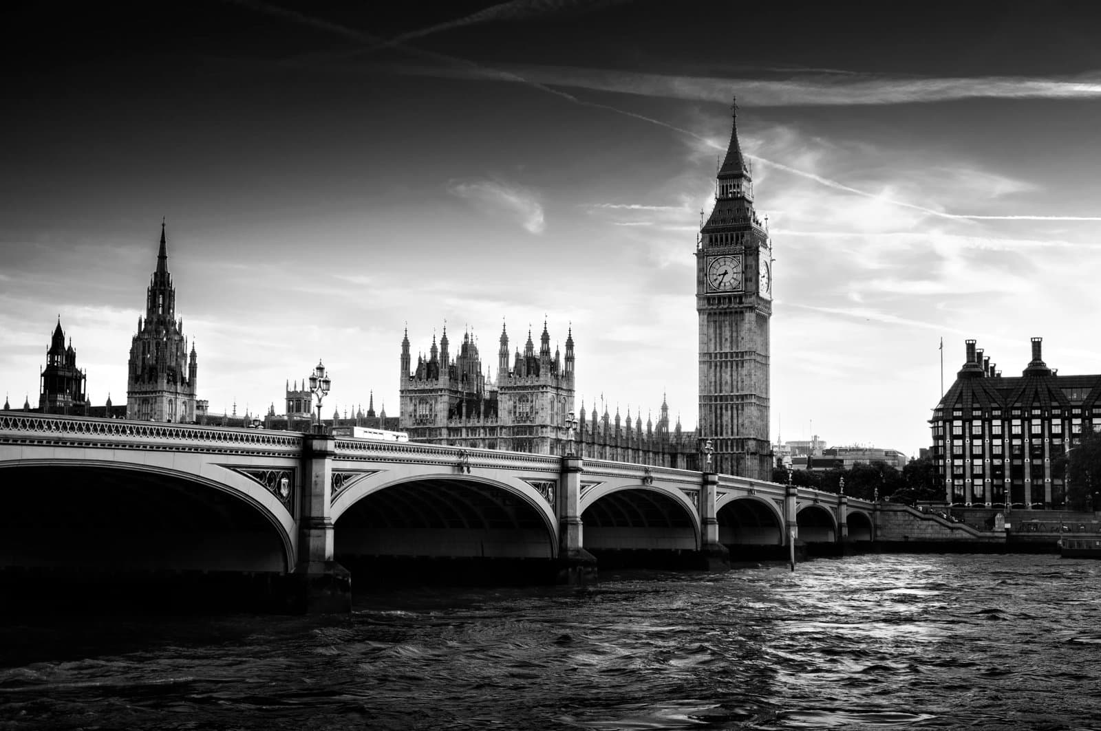 View of Westminster and Big Ben beside the River Thames