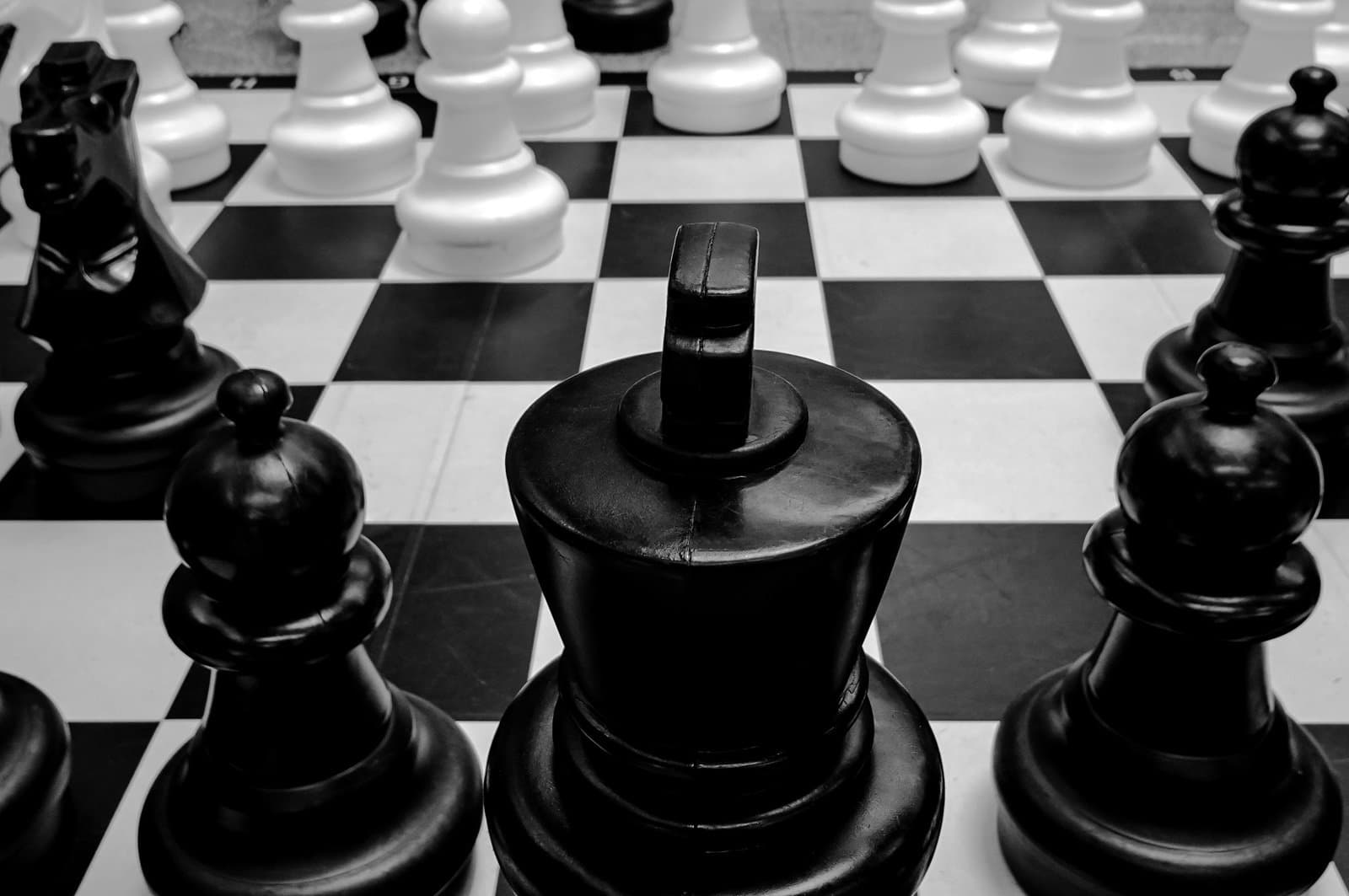 Chess board pieces close up
