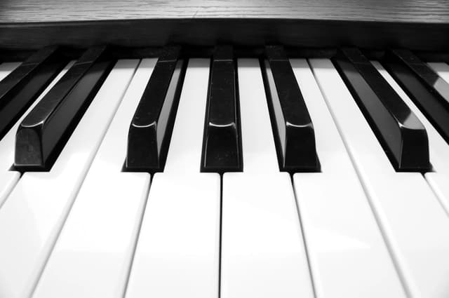 Closeup piano keyboard