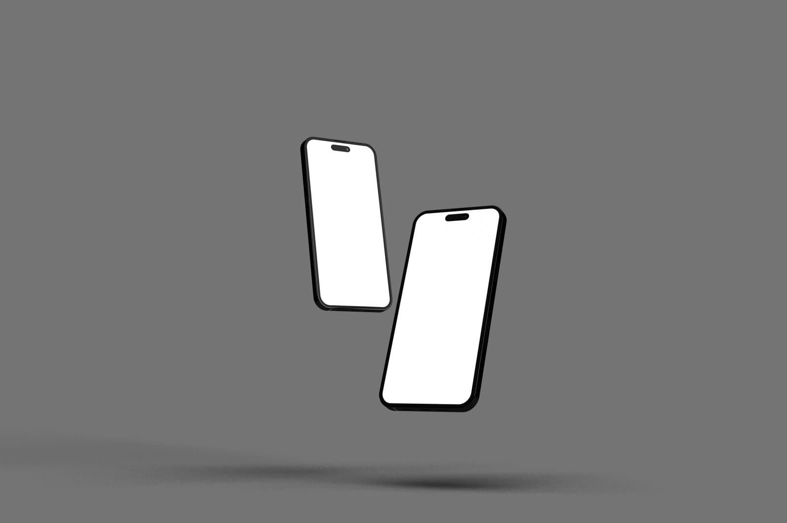Two empty phone screens